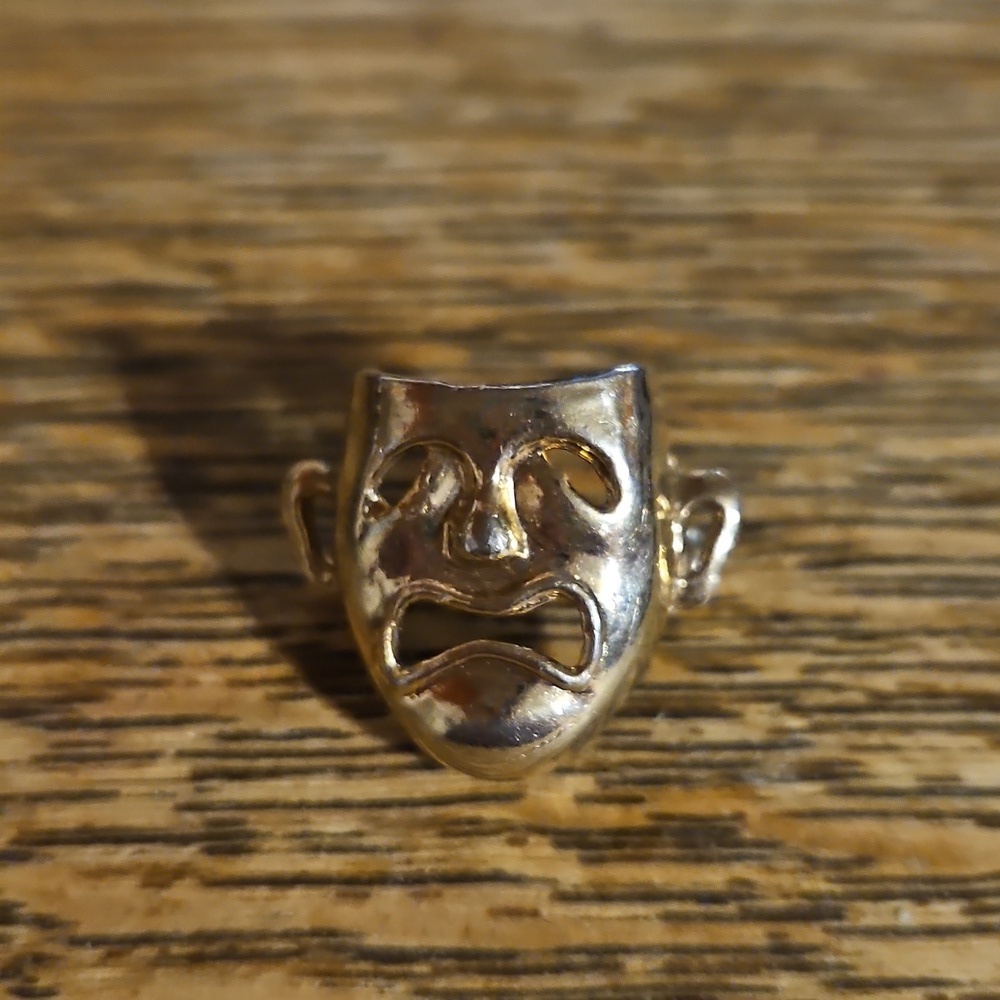 Vintage Tragedy Goldtone Pin